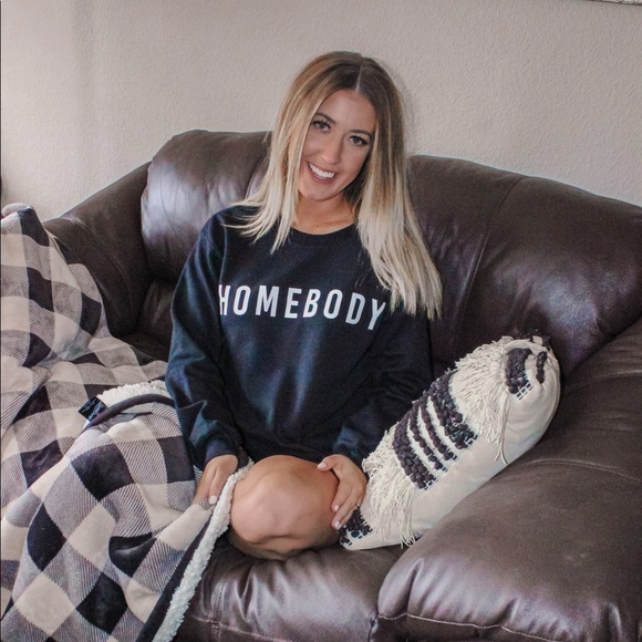 Gildan Tops - Homebody Black Graphic Crewneck